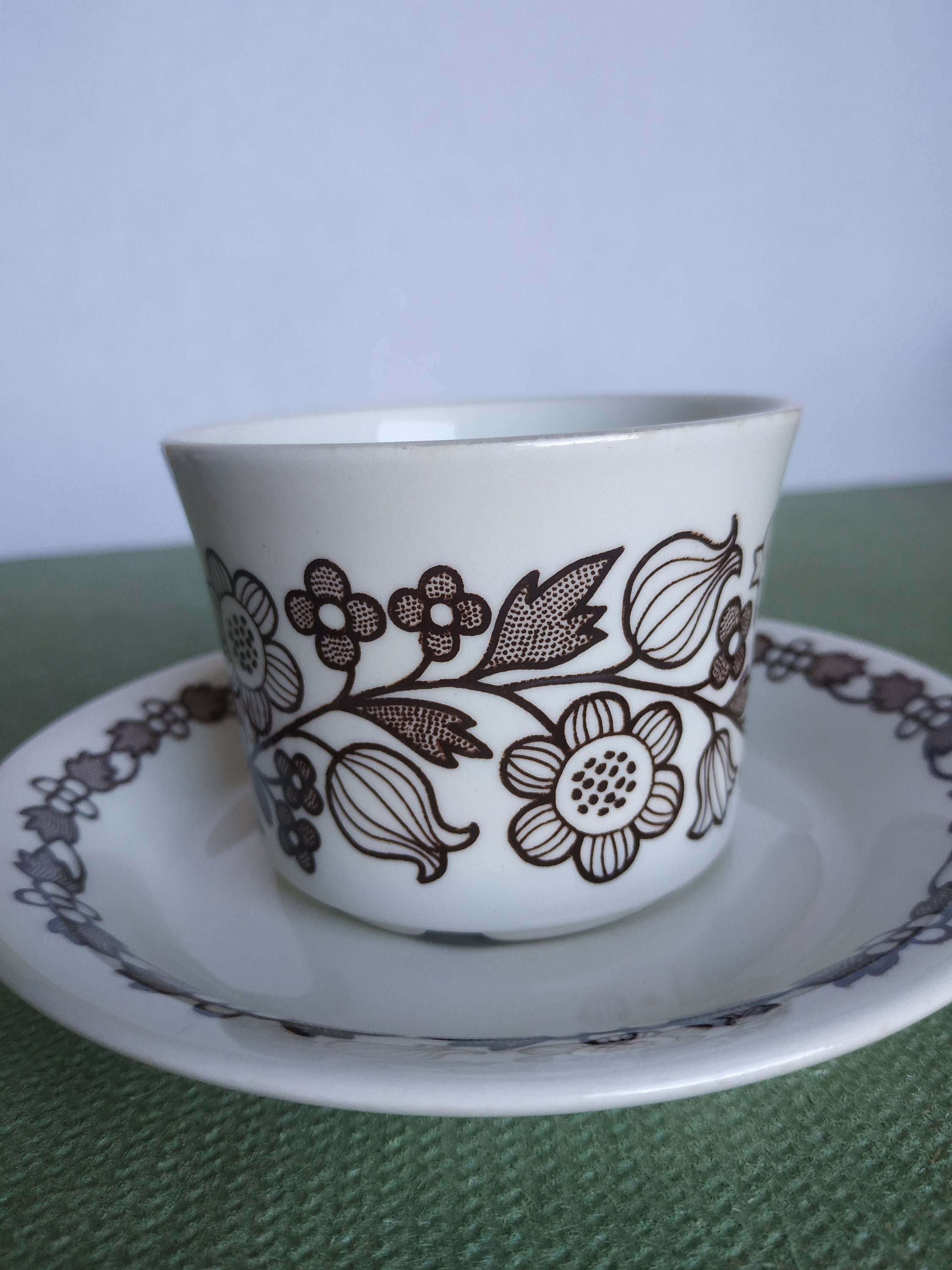 Arabia Finland Sirkku Cup and Saucer Finish Flint / Esteri