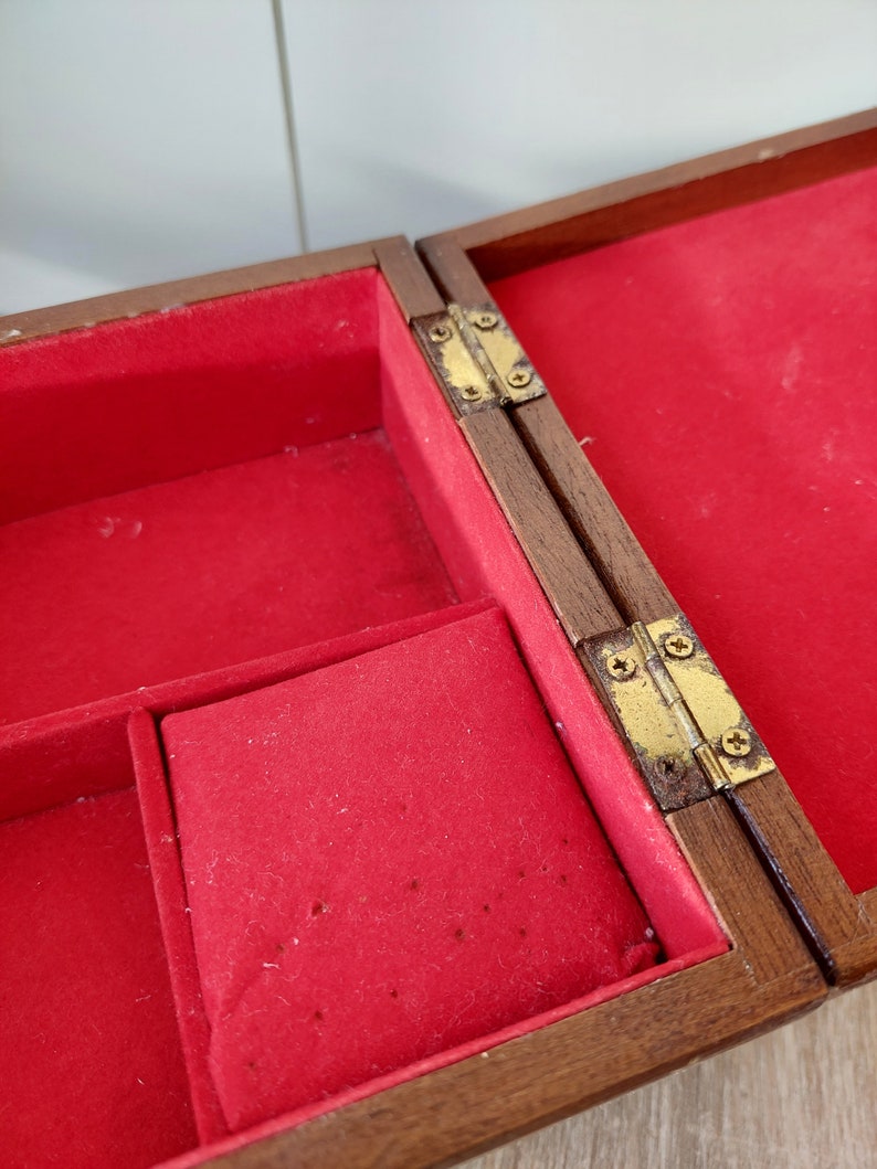 Vintage Accordion Sewing Box Wooden Jewelry Box Needlework Etsy