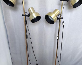Pair of Vintage Belid AB Floor Lamps - Sweden, Brass, Mid-Century Modern Style 70s