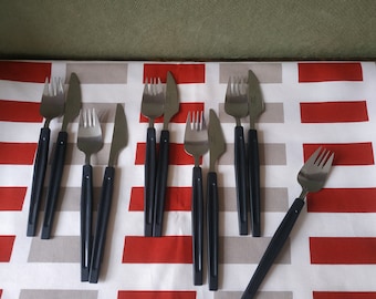 IKEA Alert cutlery set, 5 knives and 6 forks, vintage design by Franz James.