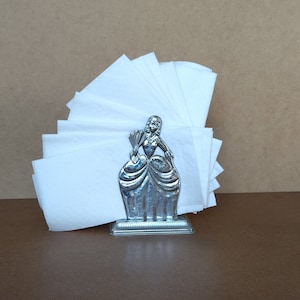 Nils Johan napkin holder,lady with fan,Sweden 60s vintage kitchen
