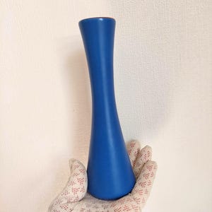 Vintage Steuler Keramik Vase 4125/1 – West German Pottery, 1950s – Mid Century Modern Blue Ceramic