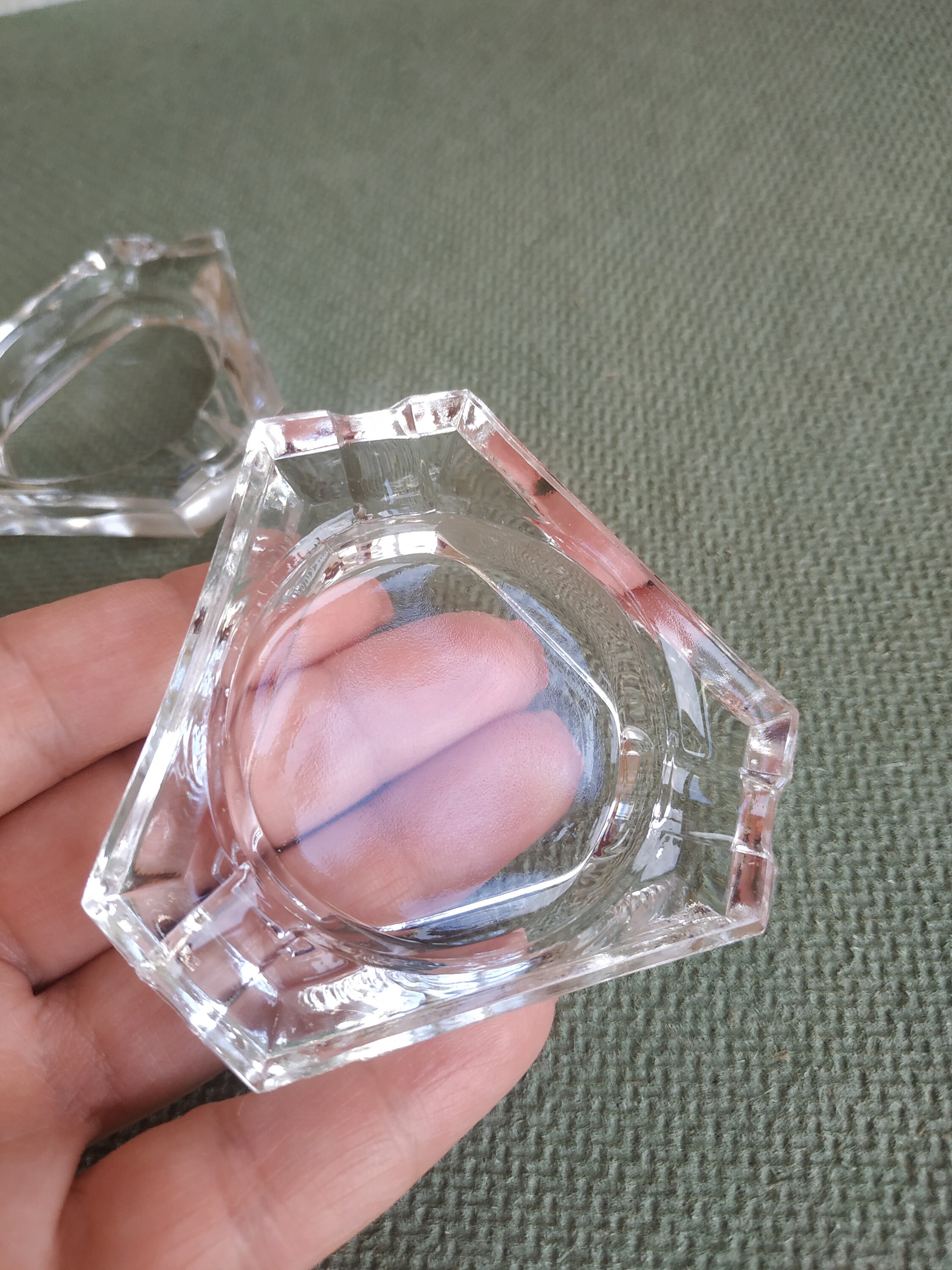 ミニ個人用灰皿、ボヘミアガラス、チェコスロバキア、ヴィンテージ