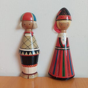 Salvo wall dolls, set of 2 figurines, Estonia, USSR vintage,
