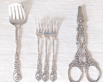 NILS JOHAN cutlery with Amsterdam pattern - vintage Scandinavian ALP Flatware - mid century modern design