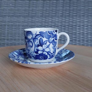 Berit Ternell Gefle coffee couple  Blue Floral/Bla blomster vintage Sweden