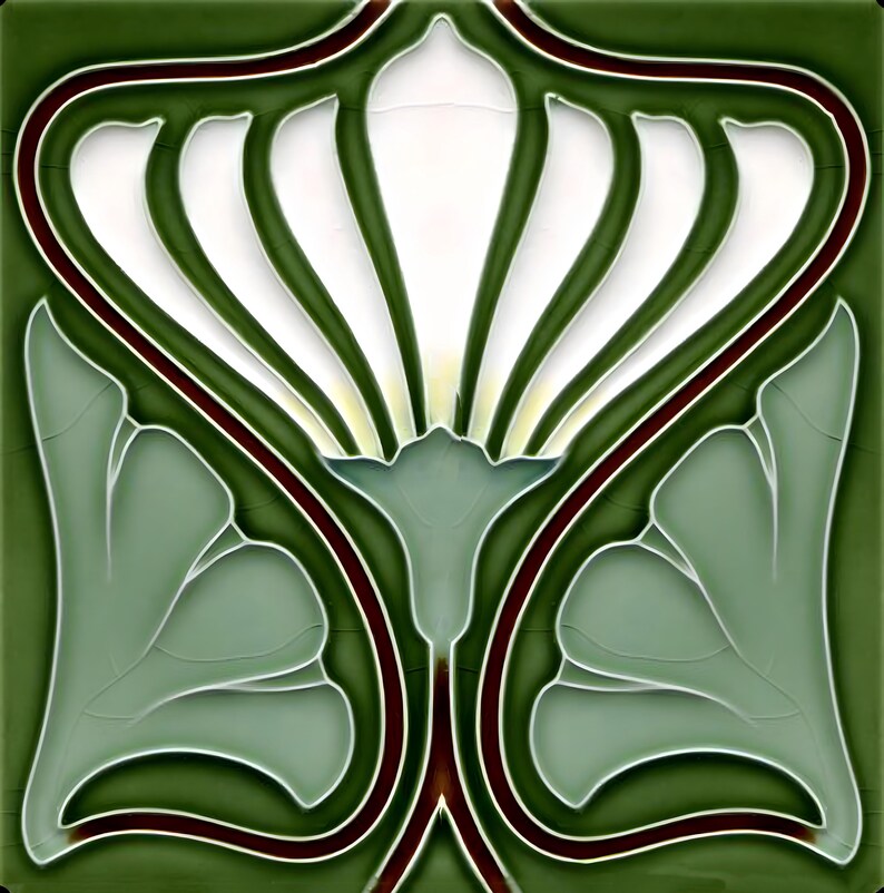 Art Nouveau Ceramic Wall Fireplace a Tile #0001 - Etsy
