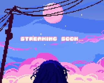 かわいいアニメをテーマにしたピクセルサンセットストリーミング画面：Twitch、Trovo、Youtubeストリーミング画面
