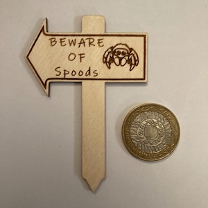 Jumping Spider Warning Signs - Spood - Many to choose From - Slate or Birch