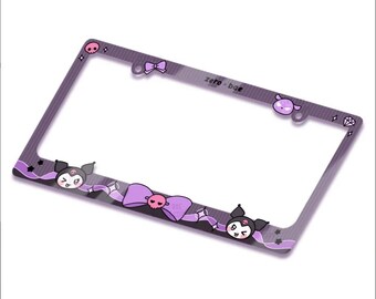 Kuro Bunny Gothic Lolita Ribbons Bow Purple Cute License Plate Frame