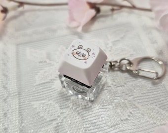 Momonga Small and Cute Flying Squirrel Keycap Keychain | RGB Lights | Fidget Toy