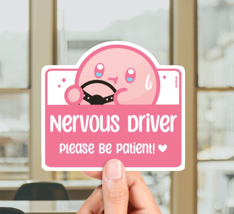 Anxious Nervous Driver Vinyl Sticker image 1