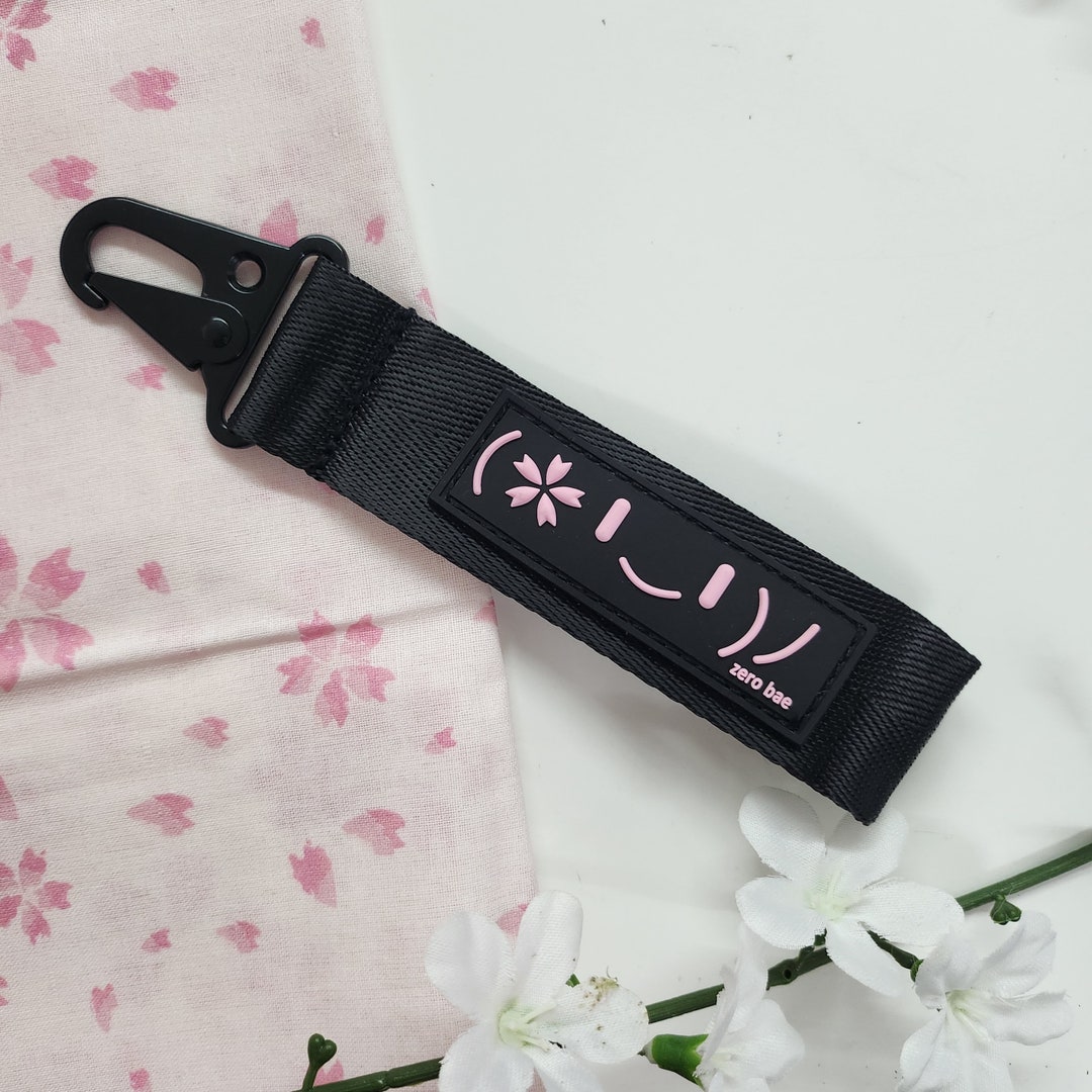 Keystrap Black Kawaii Kaomoji Emote Keystrap | Lanyard | Wristlet - Etsy Canada