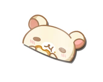Cute Kuma Bread Peeking Vinyl Sticker