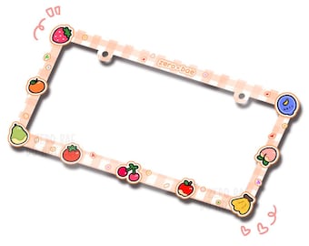 PREORDER Picnic Fruits Produce Cute License Plate Frame PREORDER