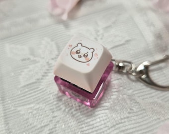 Chii Small and Cute Hamster Keycap Keychain | RGB Lights | Fidget Toy