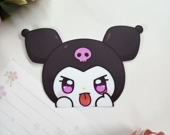 Cute Black Bunny Peeking Vinyl Sticker
