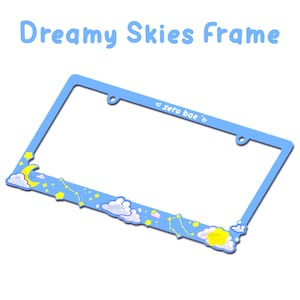 Dreamy Skies Horoscope Celestial Cute License Plate Frame