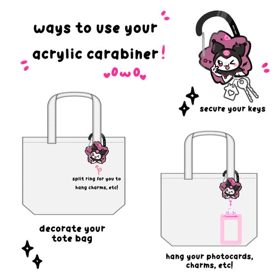 Cherry Blossom Cutie Kuro Goth Bunny Acrylic Carabiner Keyring