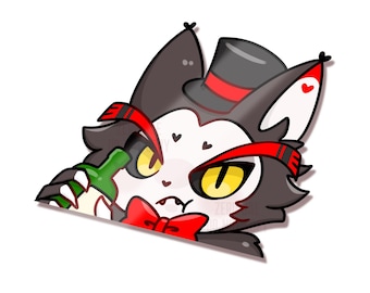 Hell Demon Husk Drunk Peeking Vinyl Sticker