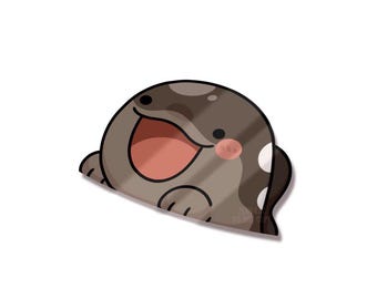 Brown Pooper Poke Peeker Vinyl Sticker