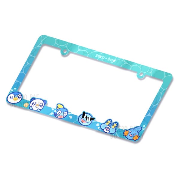 Water Starters Cute License Plate Frame