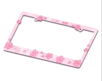 Sakura Cherry Blossom Flower Pink Cute License Plate Frame