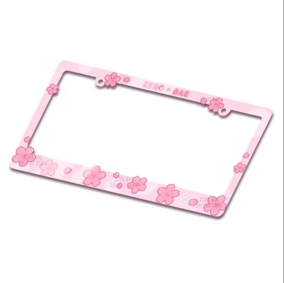Sakura Cherry Blossom Flower Pink Cute License Plate Frame