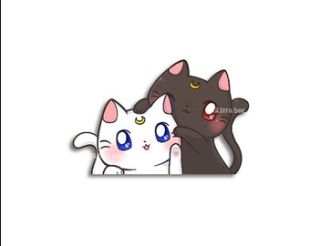 Moon Kitties Luna Artemis Peeking Vinyl Sticker