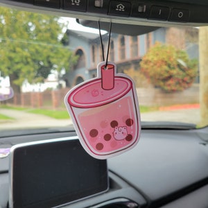 Cute Peach Bubble Tea Boba Air Freshener