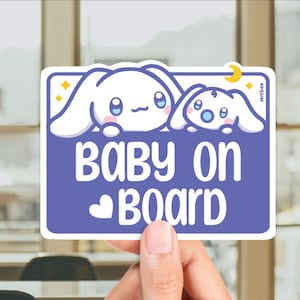 Cinnamon Bunny Baby on Board Vinyl Sticker