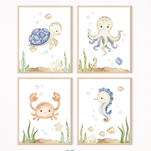 Under the Sea Decor Ocean Nursery Art Nautical Nursery Art Etsy