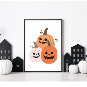 Halloween Nursery Print, Kids Room Halloween Wall Art, Jack O Lantern Pumpkin Poster, Kids Playroom, Halloween Party Decor, DIGITAL DOWNLOAD