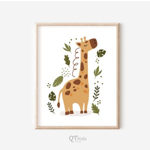 Safari Nursery Prints, Giraffe Print, Safari Animal Kids Room Wall Art, Playroom Animal Printable Decor, Boho Nursery Decor DIGITAL DOWNLOAD