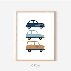 Autos Drucke für Kinderzimmer und Jungenzimmer, druckbare Wandkunst Autos, Transportfahrzeug Kleinkind Spielzimmer Wanddekor Poster, DIGITALER DOWNLOAD