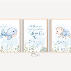Seetier Wandkunst, Unter dem Meer Kinderzimmer Dekor, Junge Kinderzimmer Drucke, Ozean Kinderzimmer Dekor, Maritime Kinderzimmer Drucke, DIGITAL DOWNLOAD