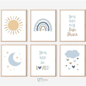 Eres mis impresiones del sol, arco iris de la luna del sol, arte de la pared imprimible de la guardería de la habitación del niño, eres tan querido impresiones, vivero boho, DESCARGA DIGITAL