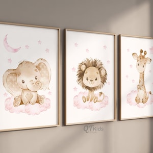 保育園用クマの線画アートプリント3枚セット、赤ちゃんの寝室用