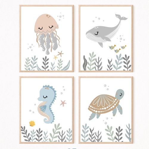 Ocean Nursery Wall Art Under the Sea Nursery Print Boy Room Etsy