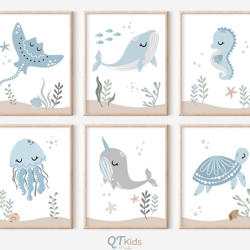 Under the Sea Wall Art Ocean Nursery Decor Nautical Nursery Etsy
