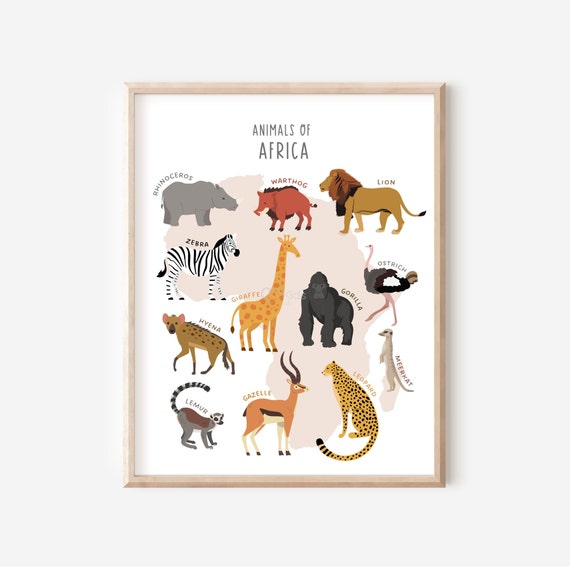 Animals of Africa, Educational Printable, Classroom Posters
