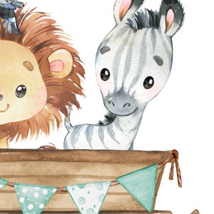 Safari Nursery Prints, Train Wall Art, Lion Elephant Zebra, Safari Animal Posters, Green Playroom Wall Art, DIGITAL DOWNLOAD image 9