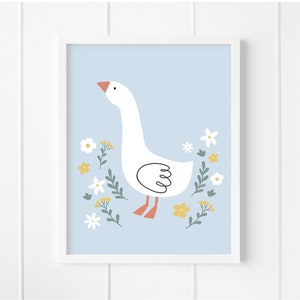 Farm Nursery Print, Kids Room Farm Decor, Goose Printable Wall Art ...