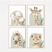 Safari Nursery Prints, Set of 4 Sage Green Neutral Jungle Animal Prints ...