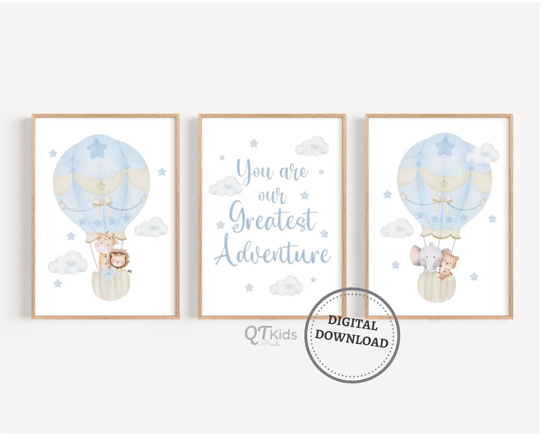 Boy Nursery Printable Wall Art, You Are Our Greatest Adventure, Safari ...