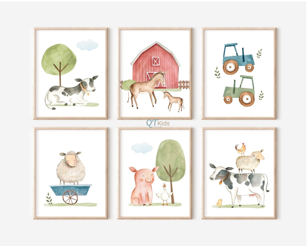 Farm Animal Prints, Farm Nursery Printable Wall Art, Kids Room Farm ...