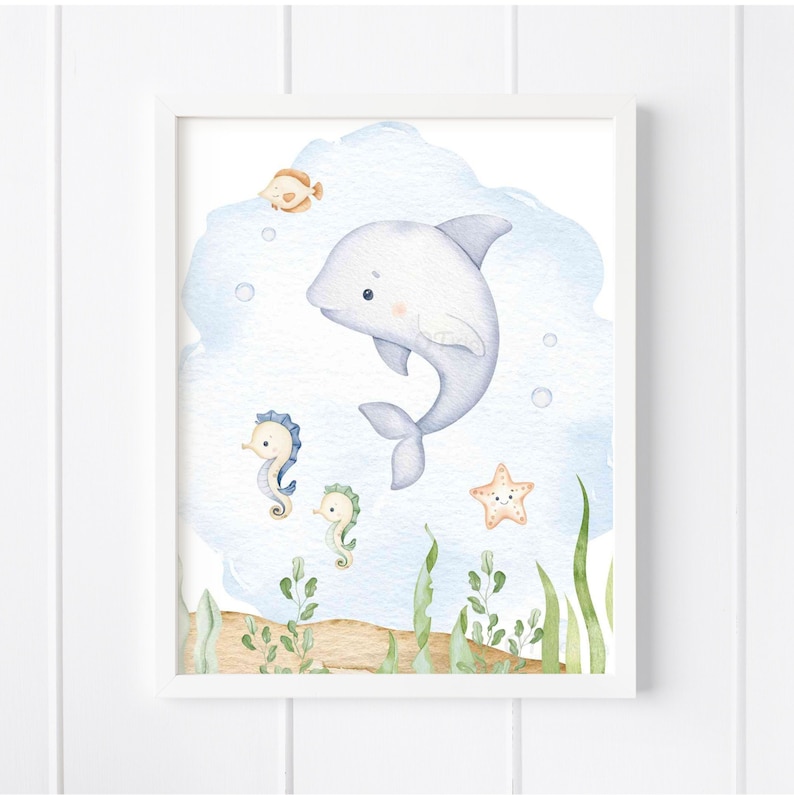 Sea Animal Prints Under the Sea Nursery Wall Art Boy Nursery Etsy