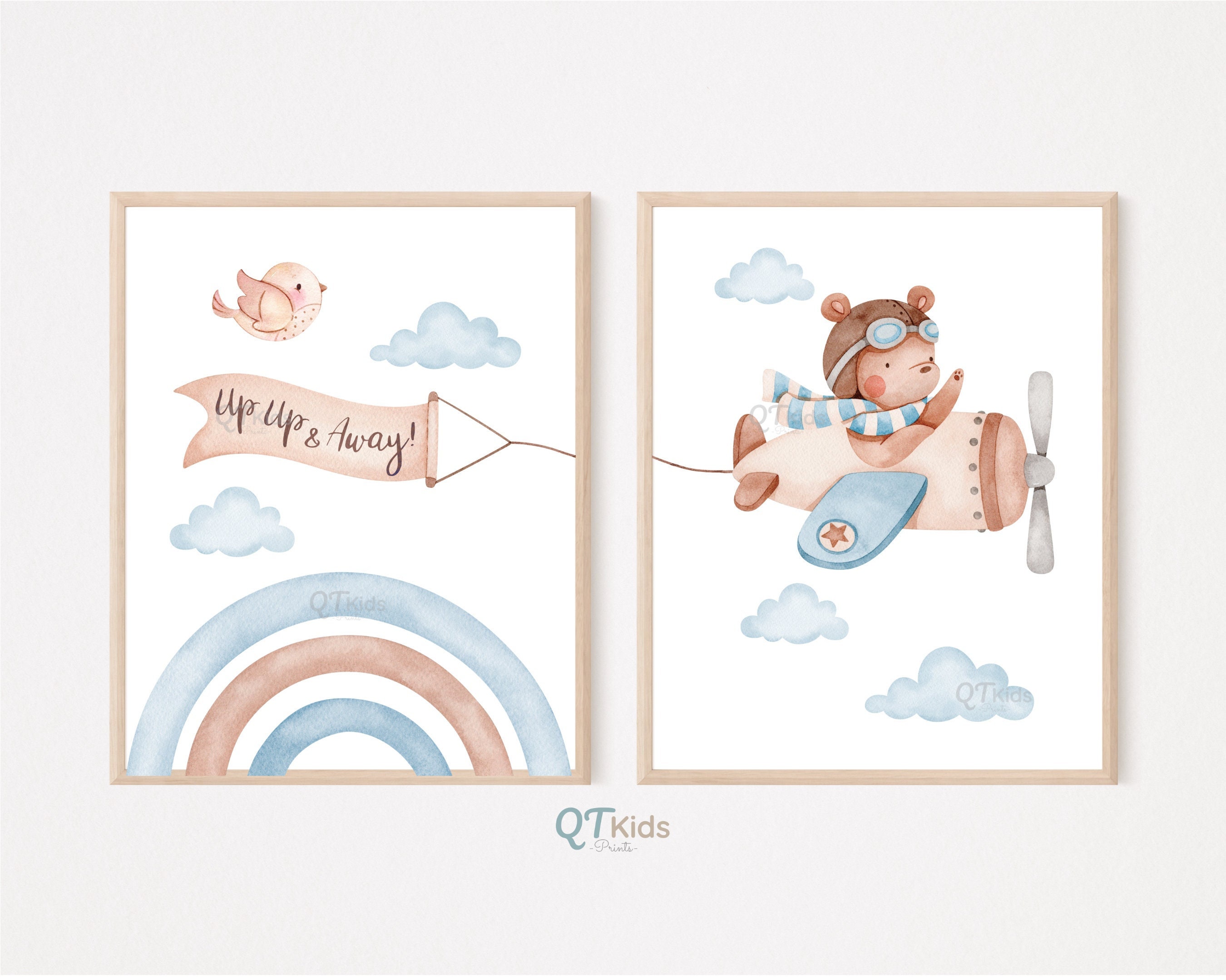 Airplane Nursery Prints, Boy Nursery Prints, Airplane Playroom Decor ...