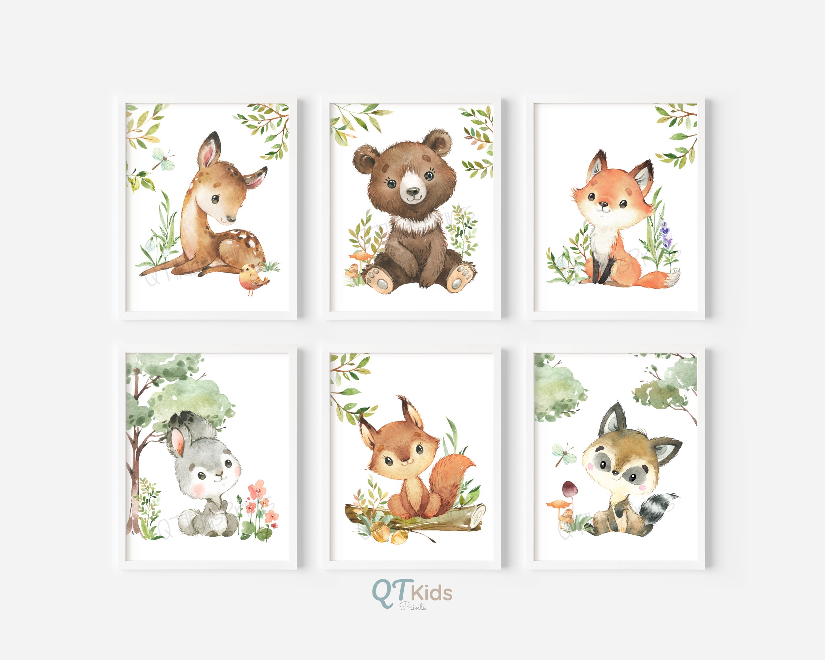 Woodland Nursery Prints Forest Animal Printable Wall Art - Etsy Canada