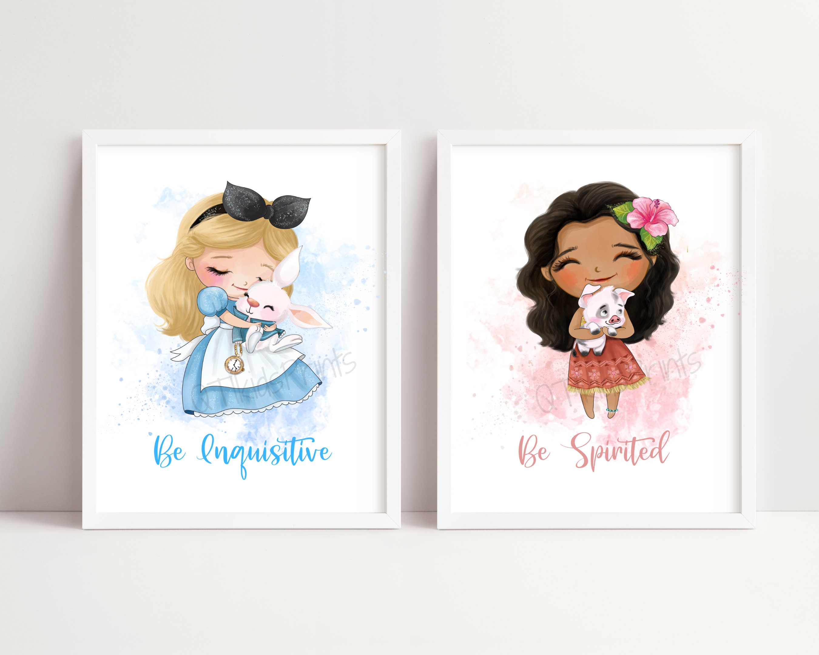 Princess Print Set Girl Nursery Prints Princess Themed - Etsy